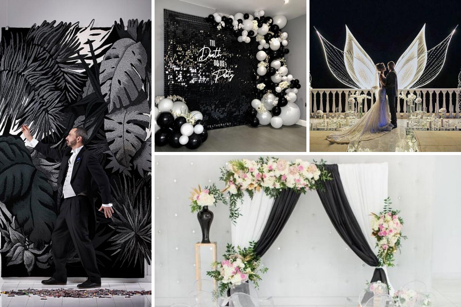 Оригінальна арка і фотозона в класичних кольорах