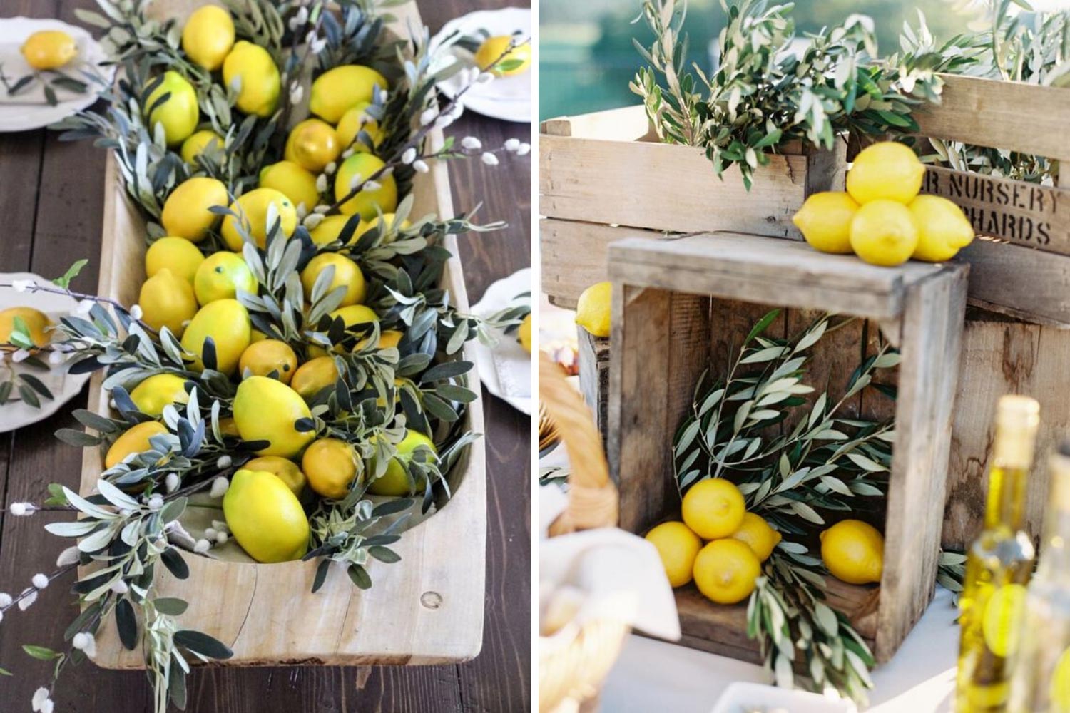 Фруктовые композиции на столы: лимонная тема фото