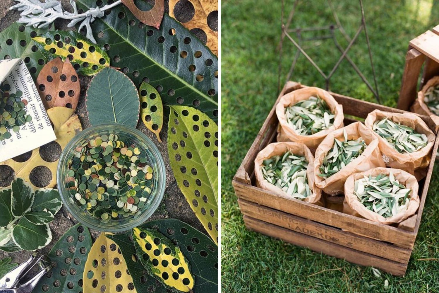 Эко конфетти для свадебной церемонии из листьев, лепестков