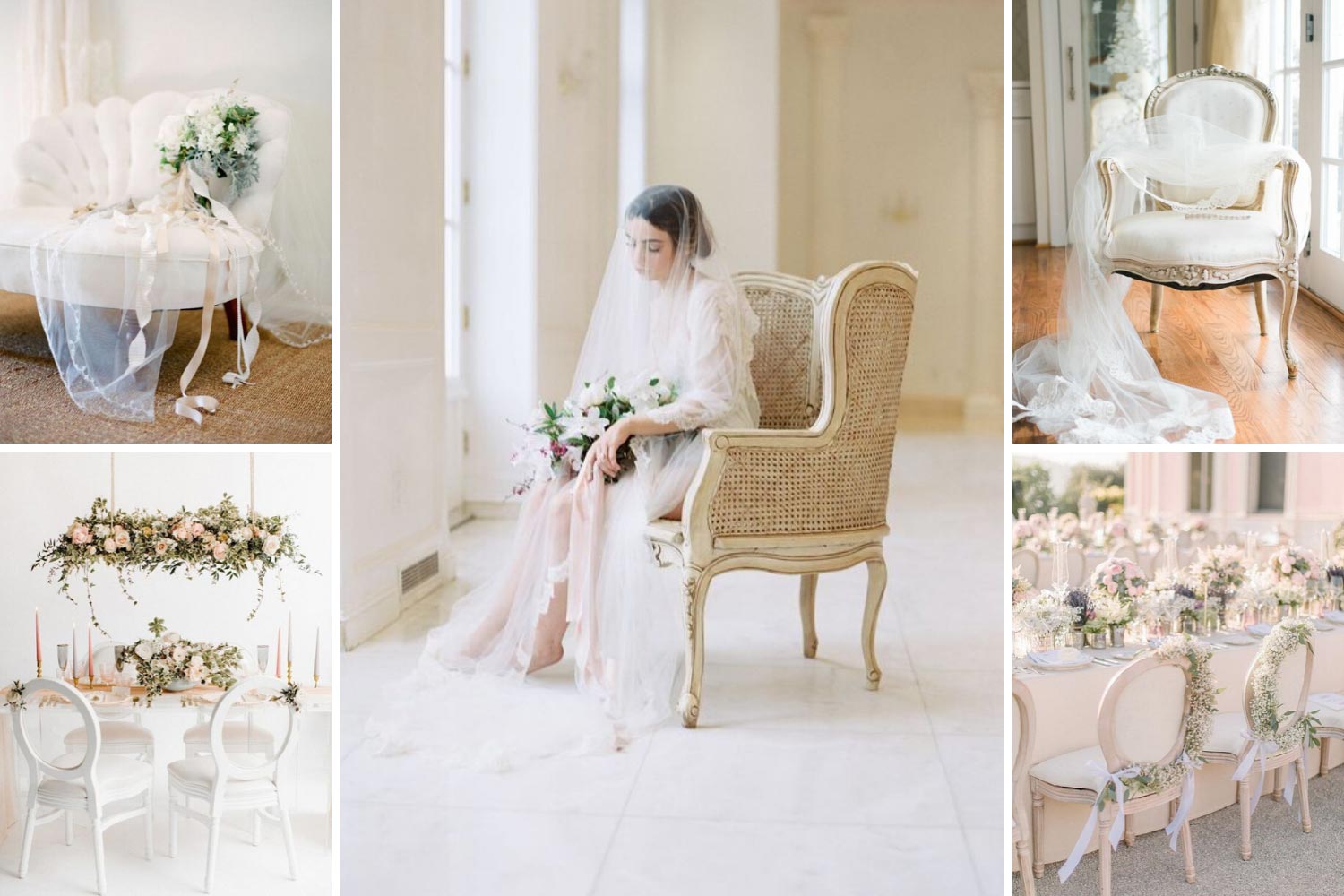 Стулья и кресла на свадьбу в стиле fine art