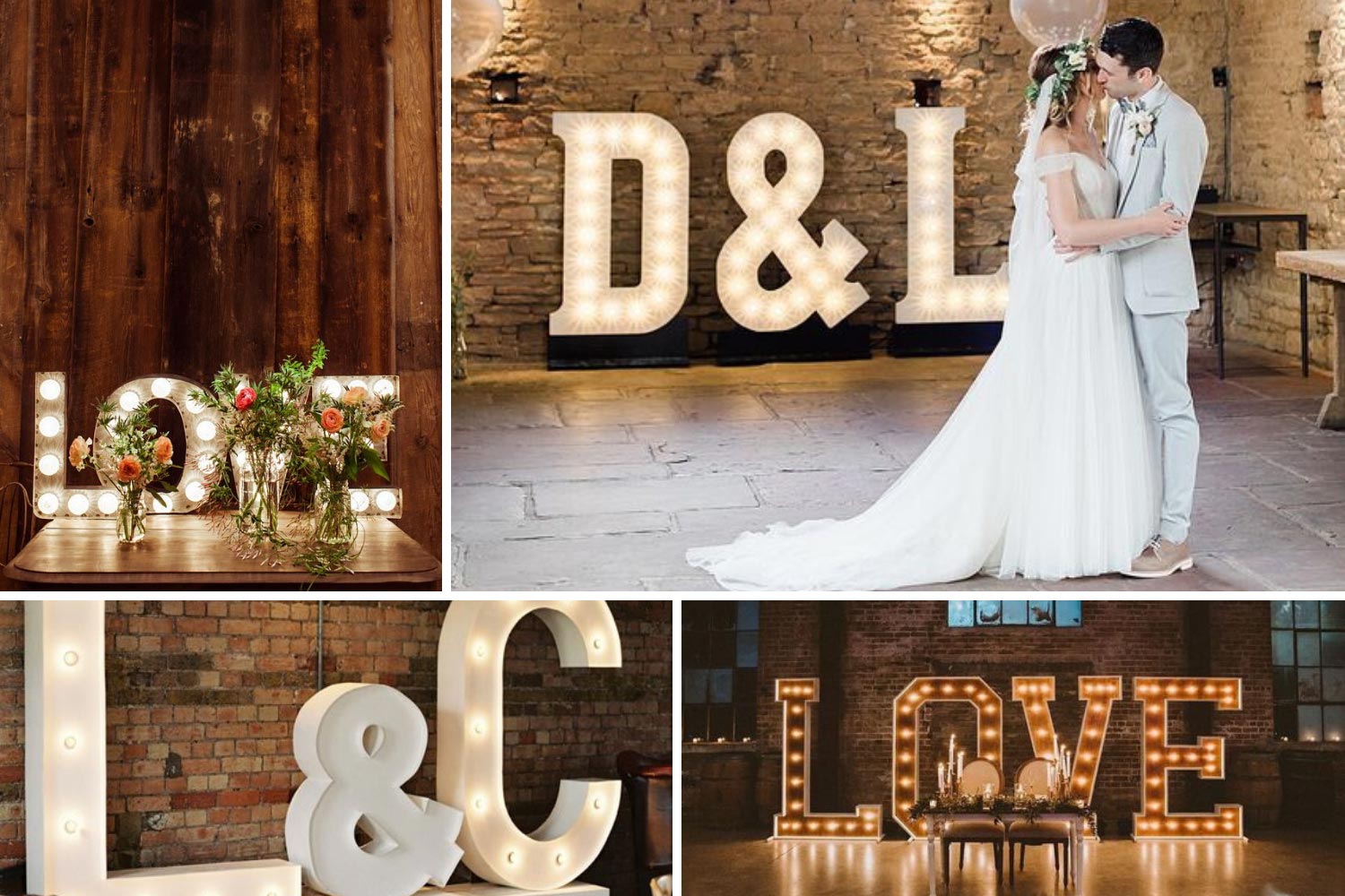 Объемные буквы для оформления свадьбы идеи