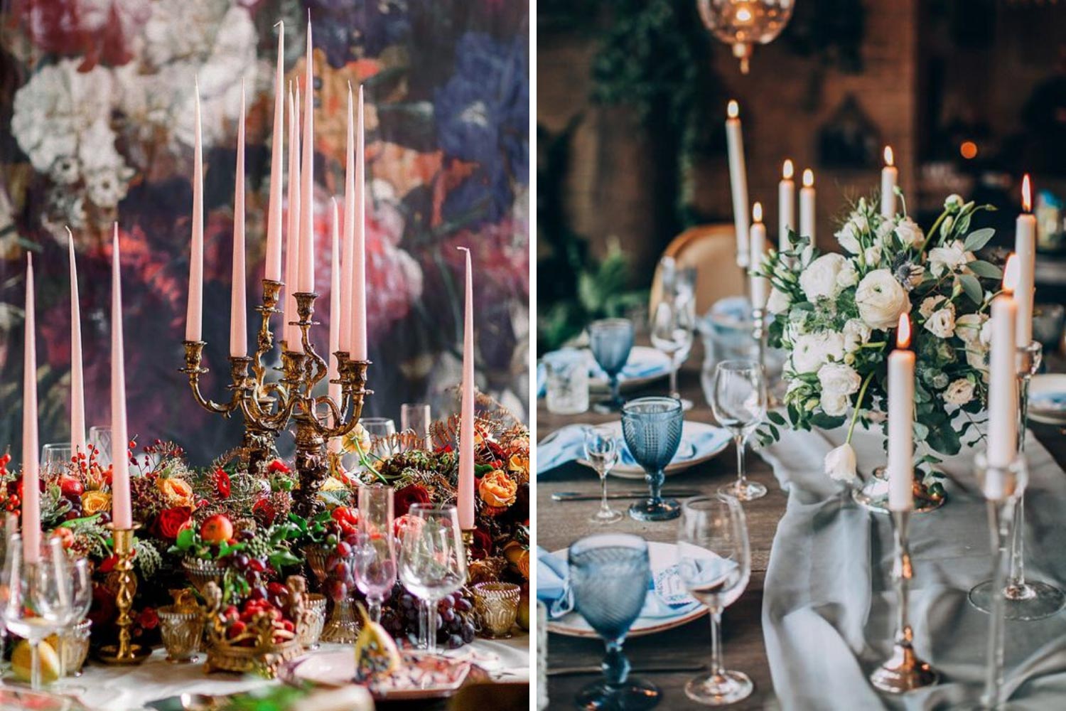 Оформление столов свечами фото