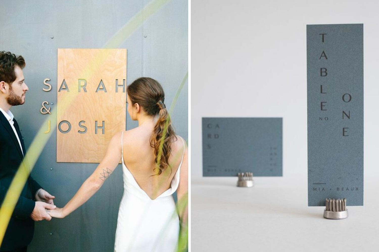 Весілля в стилі модерн: номери на столи, наречені фото