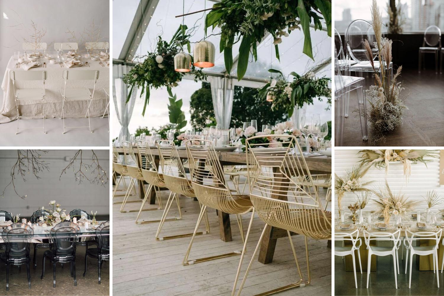 Модні стільці на весілля із пластику фото