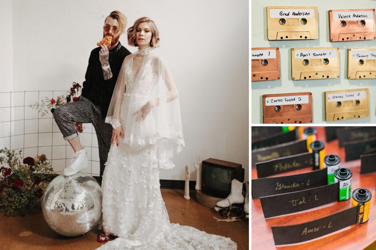 Весілля в стилі 90-х: касети, фотоплівки фото