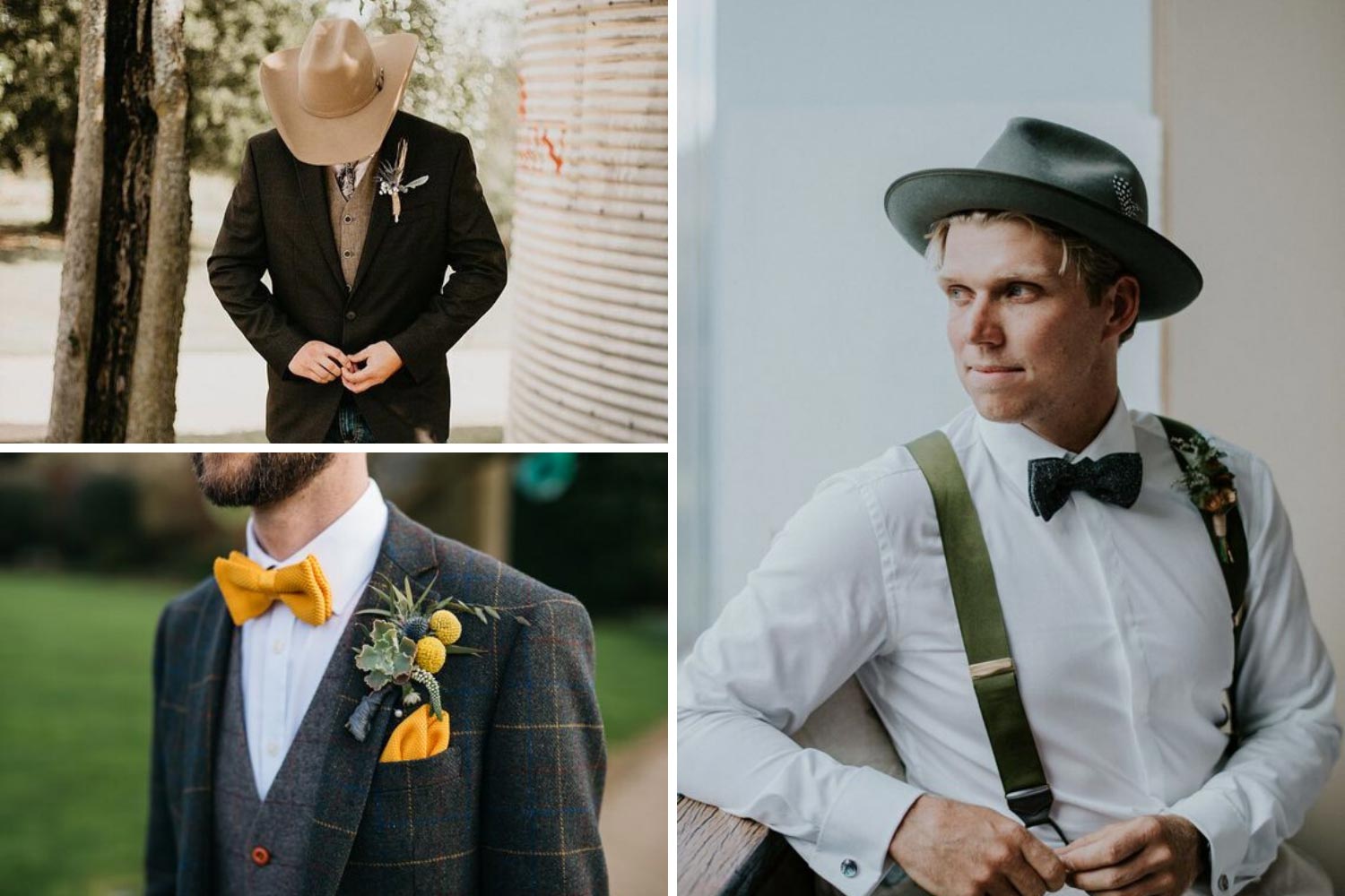 Аксессуары жениха: бабочка, шляпа фото
