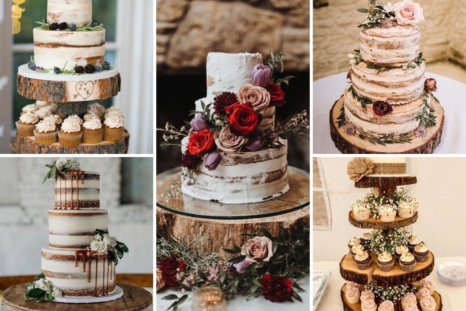 Свадебный торт в стиле рустик фото