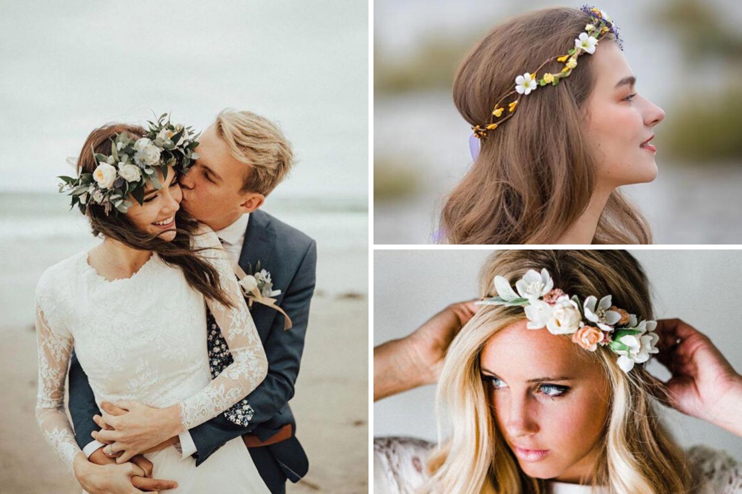 Свадебная прическа с цветочным венком фото