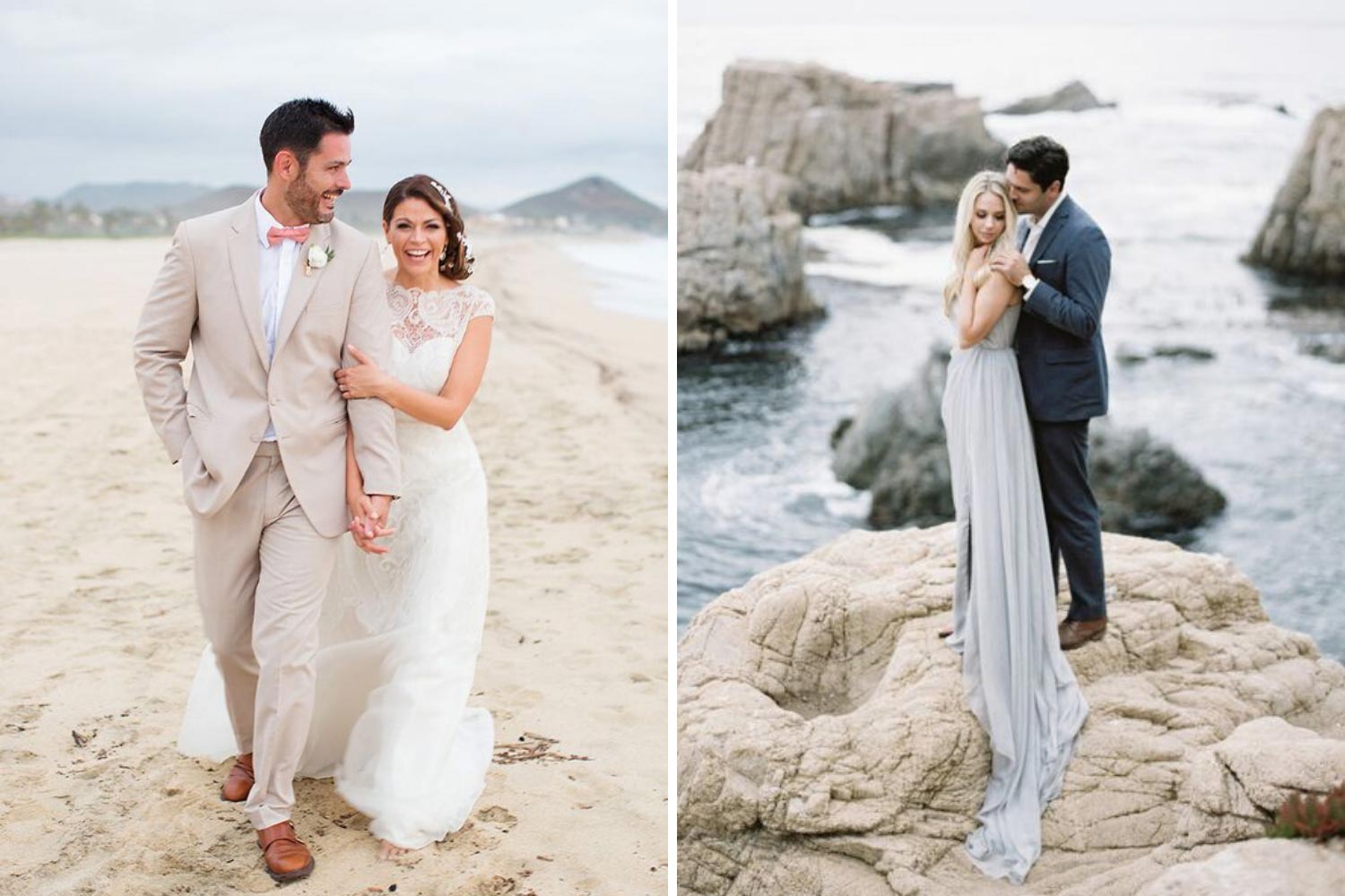 Стиль жениха и невесты для свадьбы на побережье