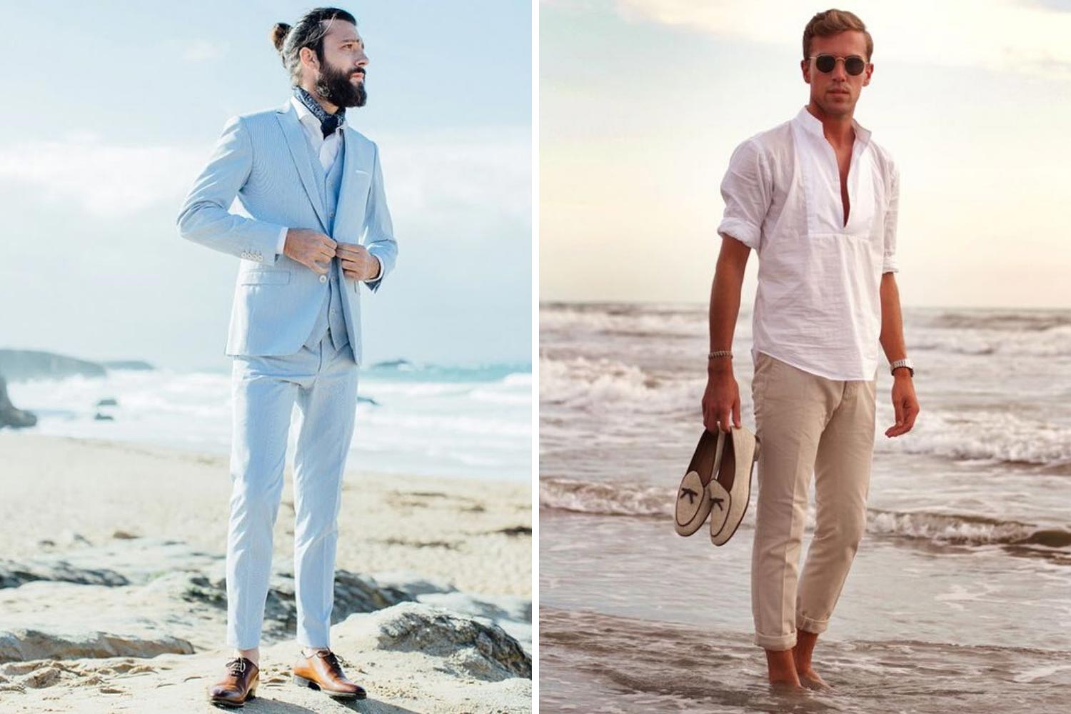 Мужской дресс-код на свадьбу у моря фото