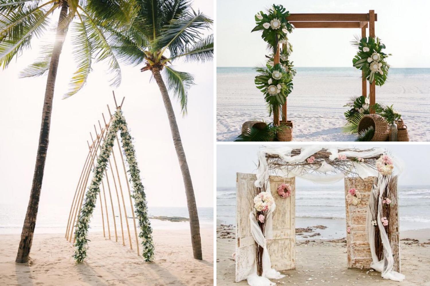 Оригинальная арка для церемонии у моря фото