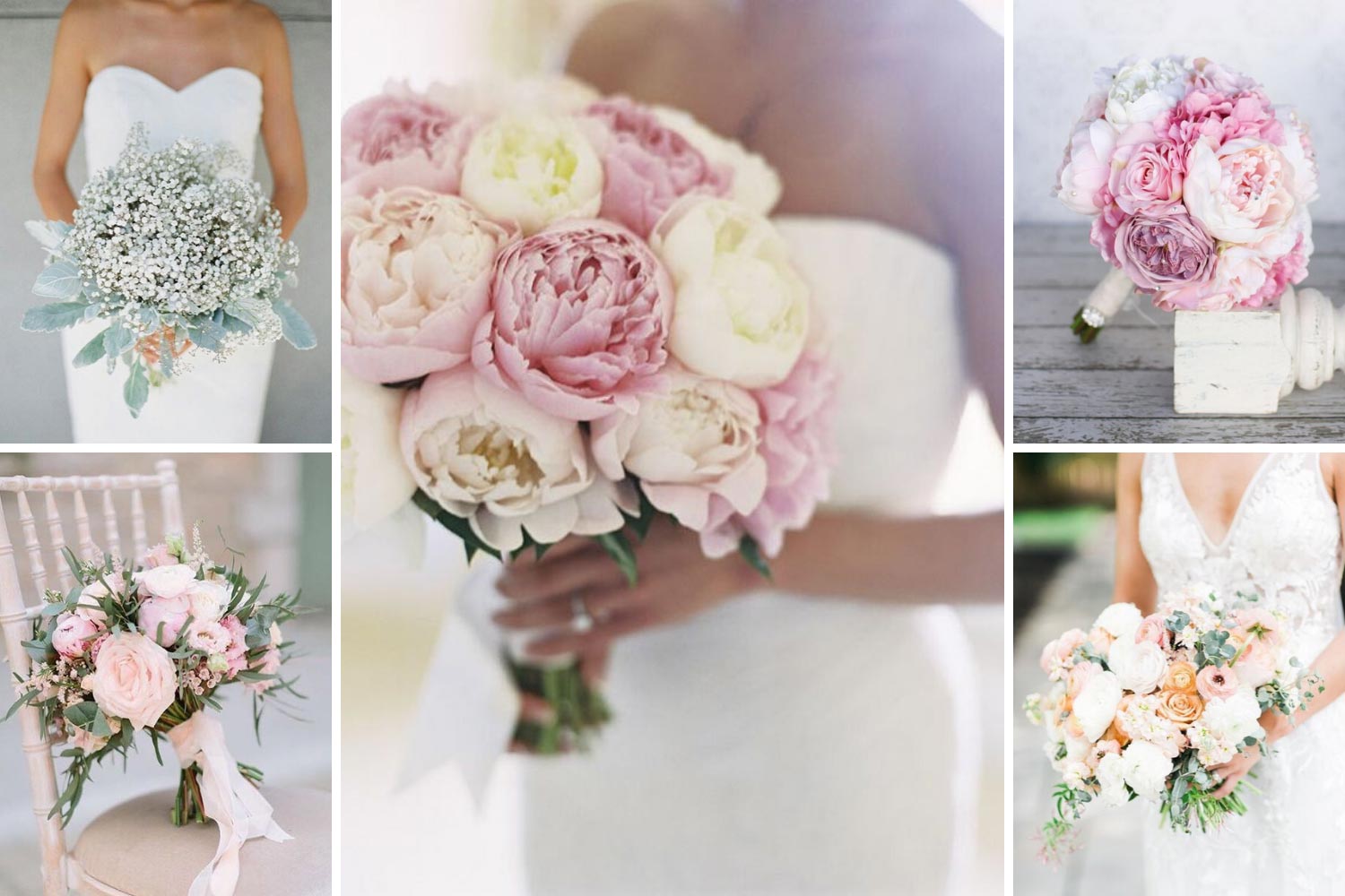 Классический букет невесты из роз, пионов фото 