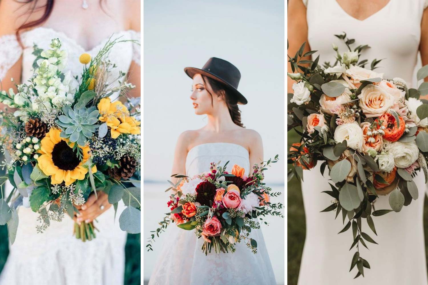 Букет нареченої з квітами і зеленню фото