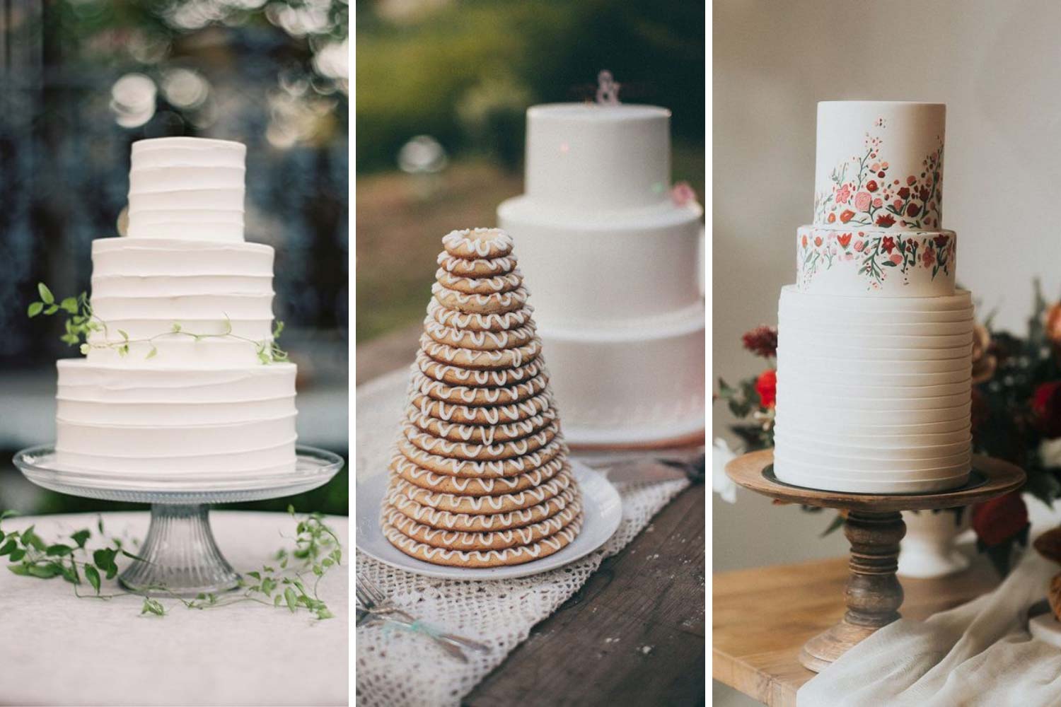 Білий торт на весілля в скандинавському стилі фото