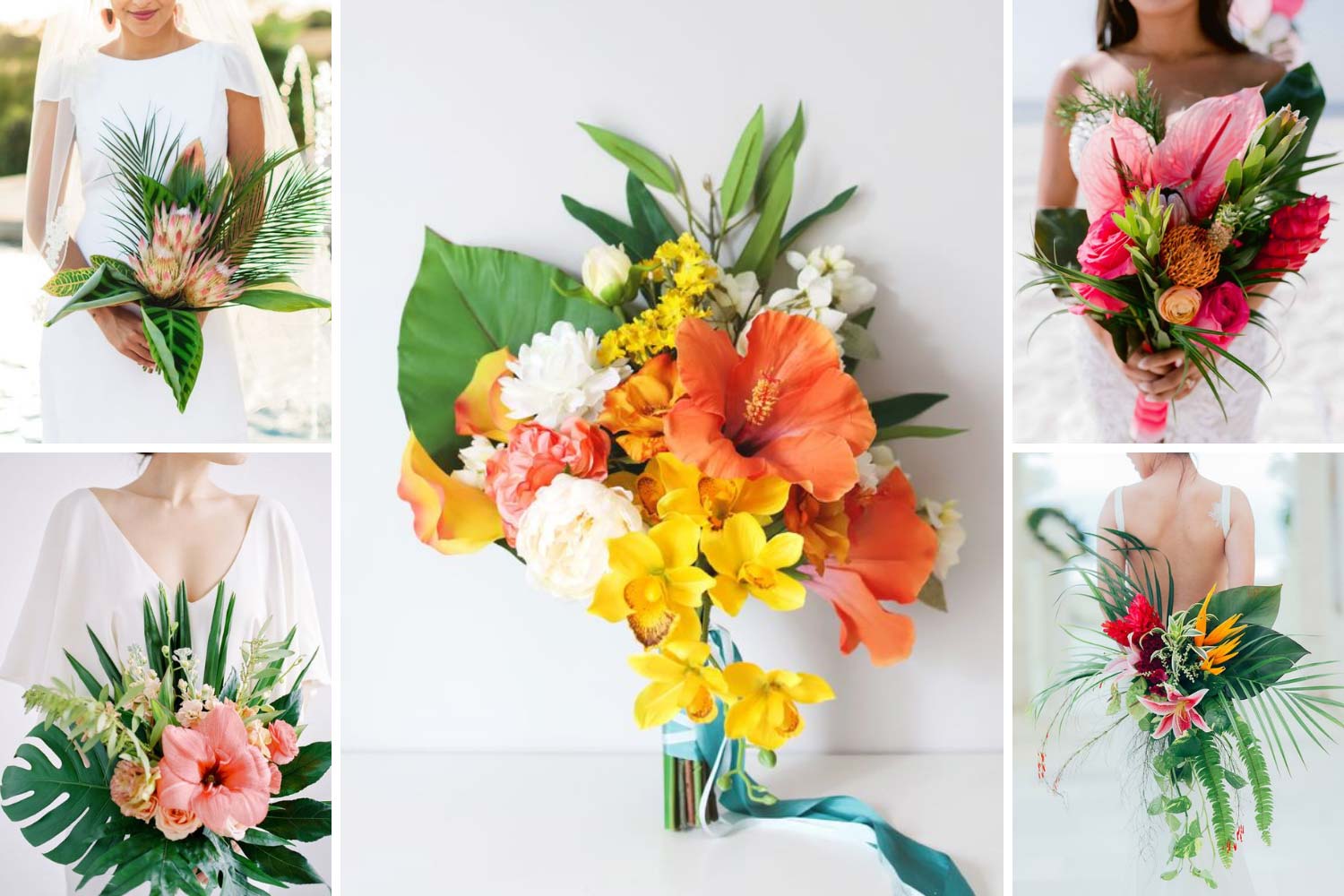 Тропический свадебный букет фото 