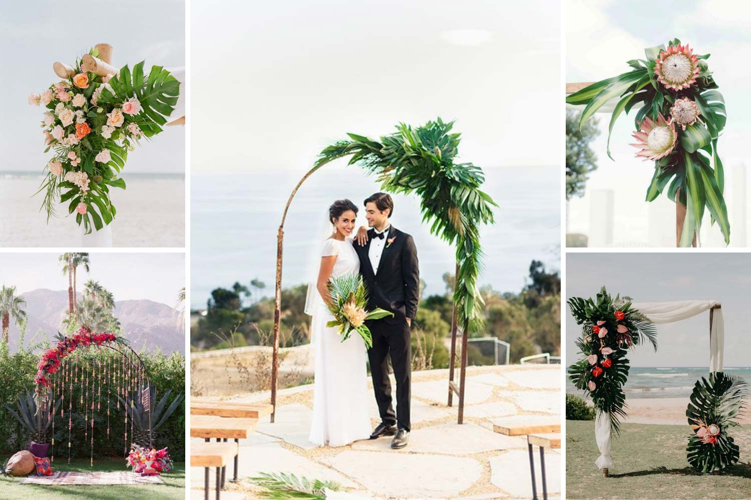 Тропический декор арки для церемонии фото 