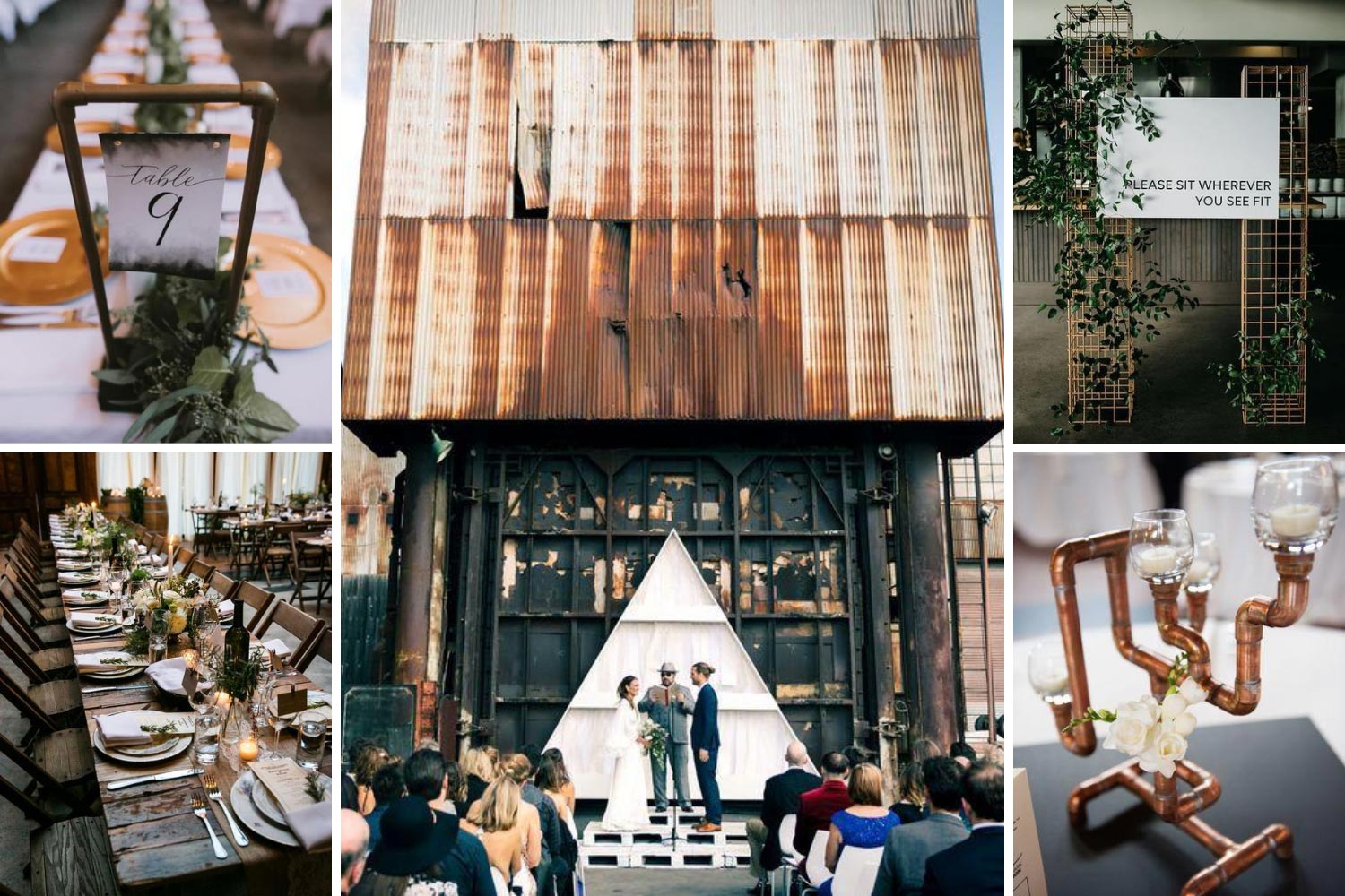 Индустриальная свадьба, оформление в стиле урбан фото 