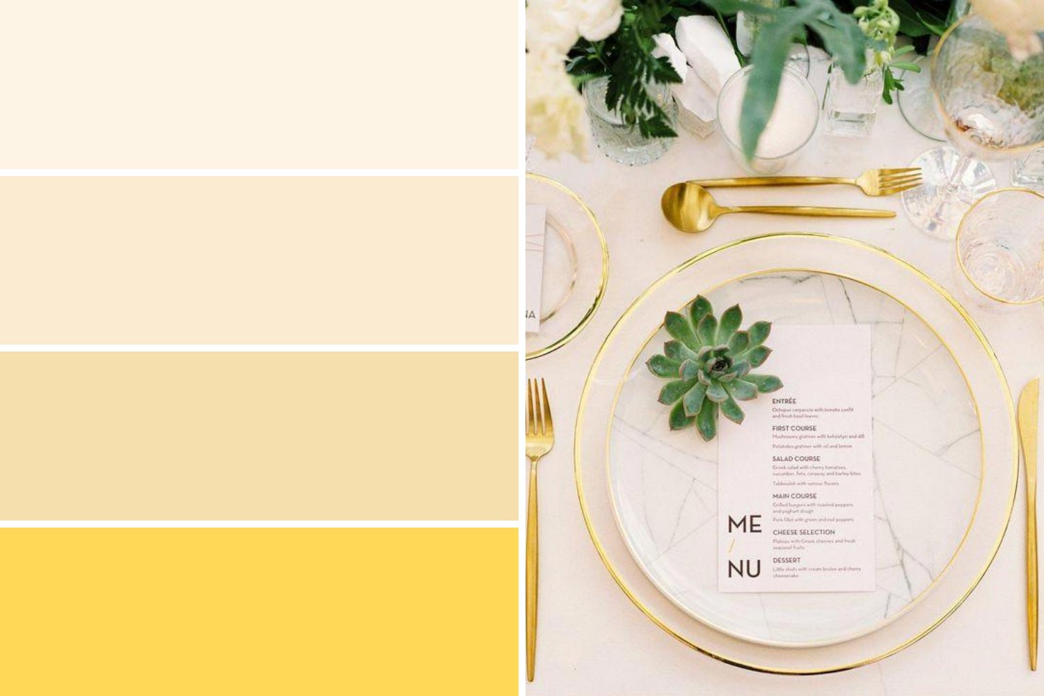 Светлая палитра оттенков для праздника урбан-шик