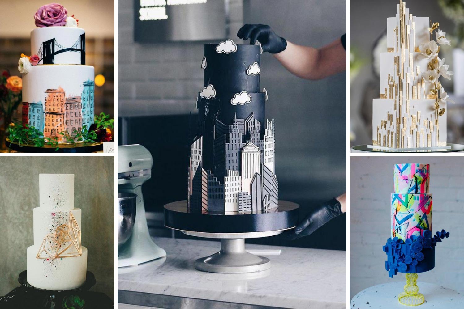 Свадебный торт в стиле урбан-шик фото 
