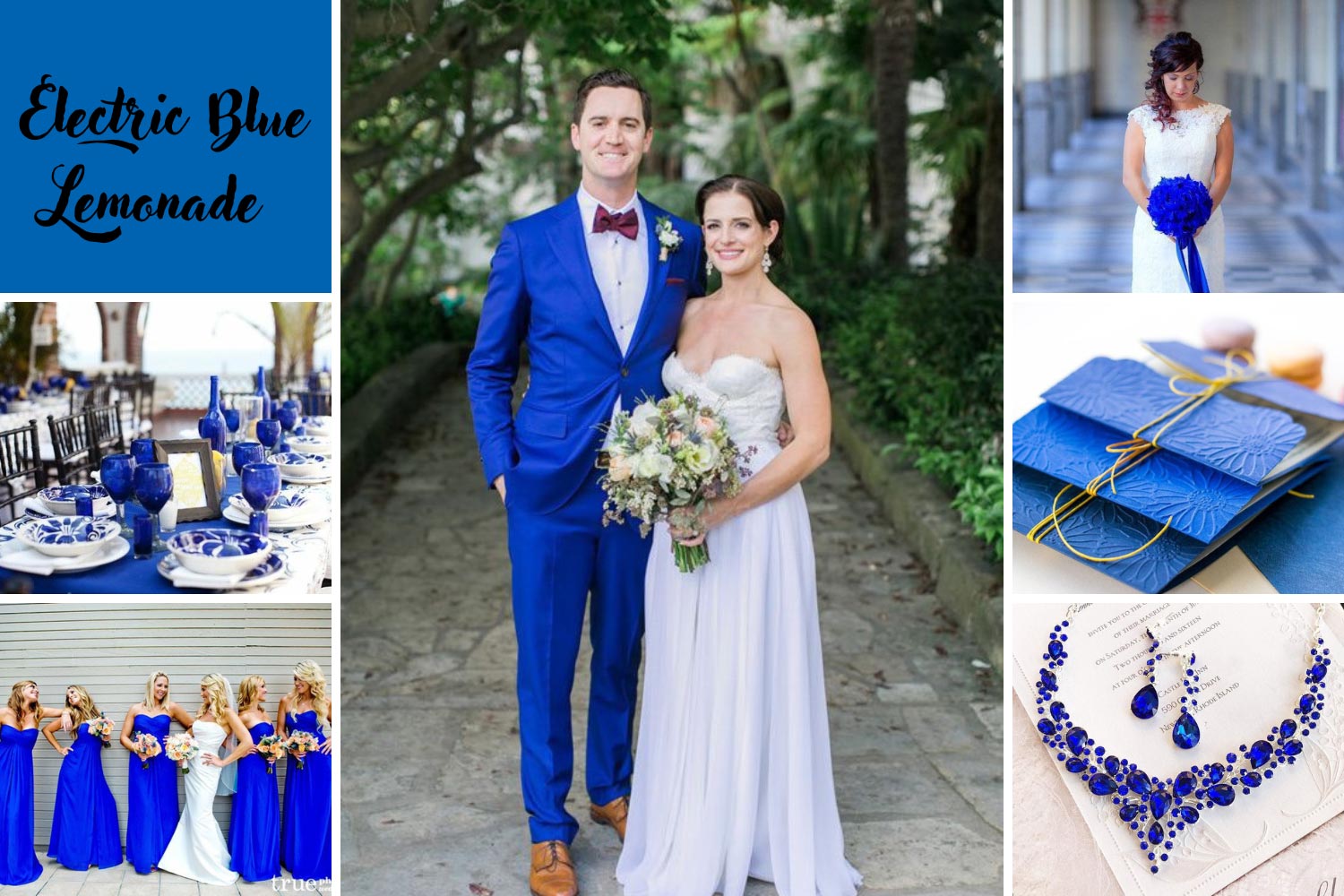 Синяя свадьба, оформление в стиле электрик фото