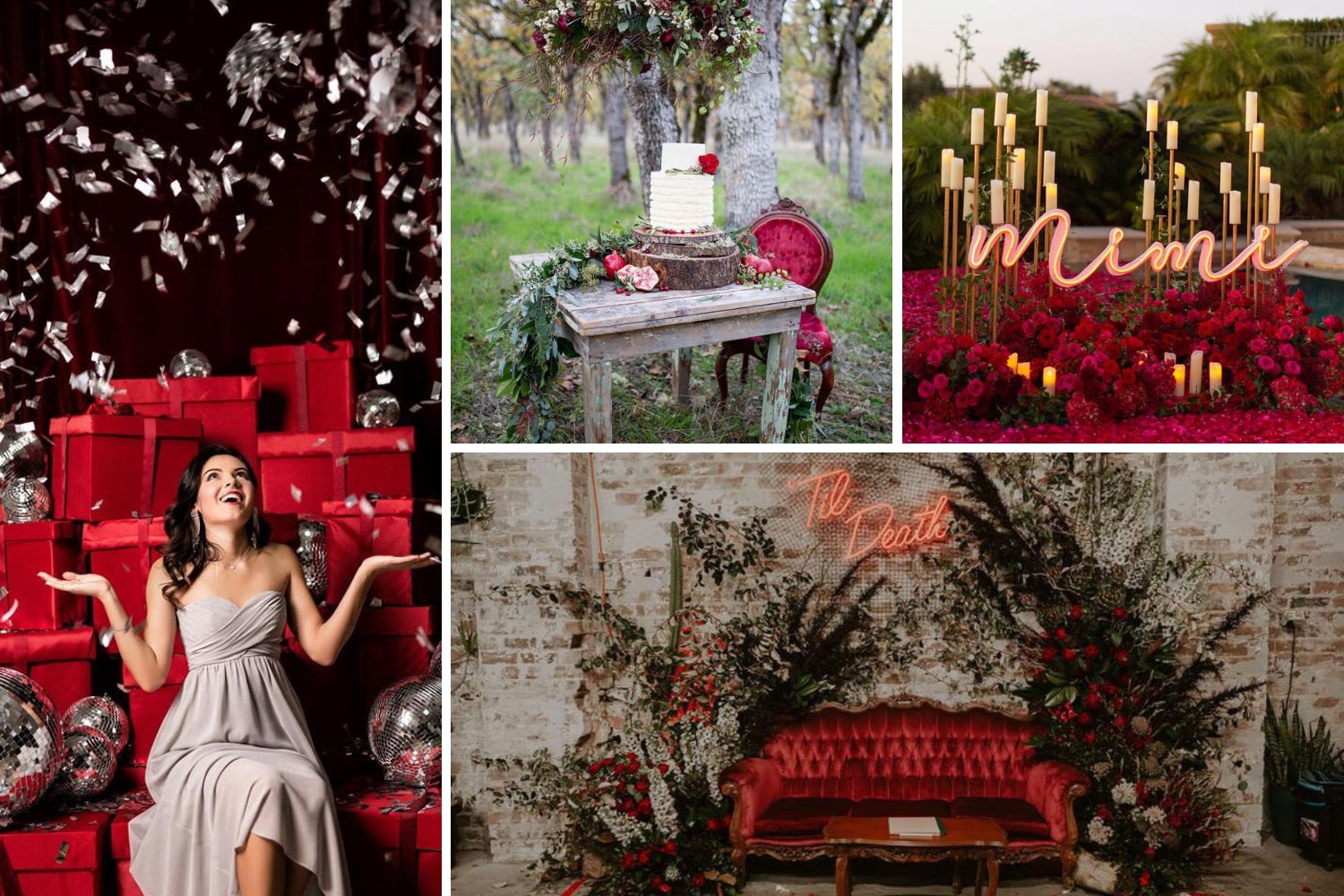 Фотозона на червоне весілля ідеї