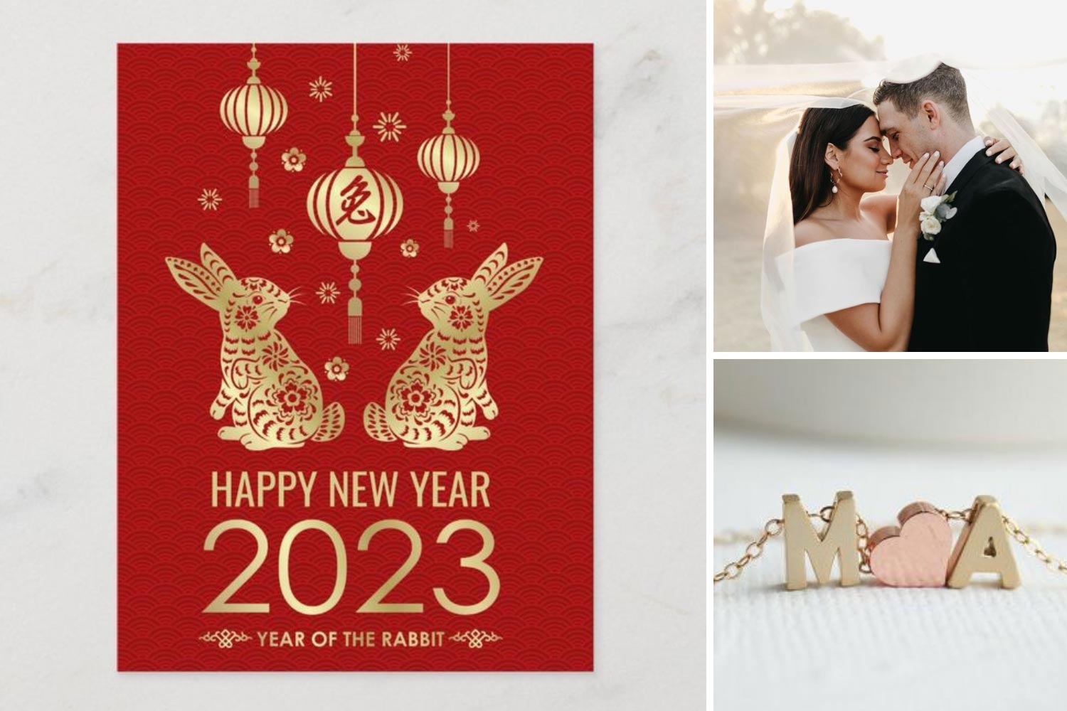 Листівка рік Кролика 2023, наречені фото
