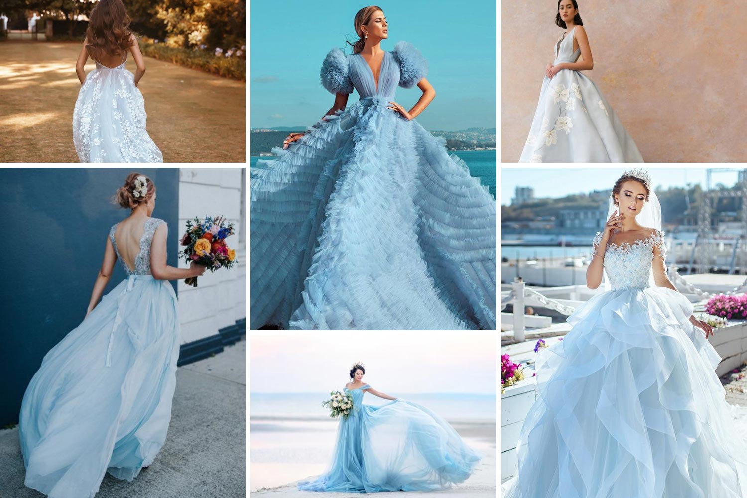 Голубое платье на свадьбу фото