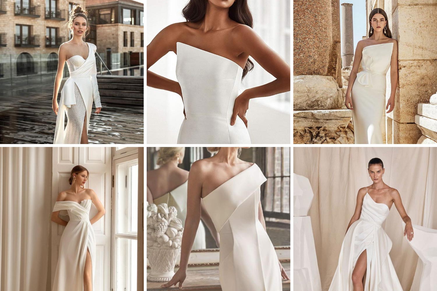 Платья на свадьбу с ассиметричным вырезом фото