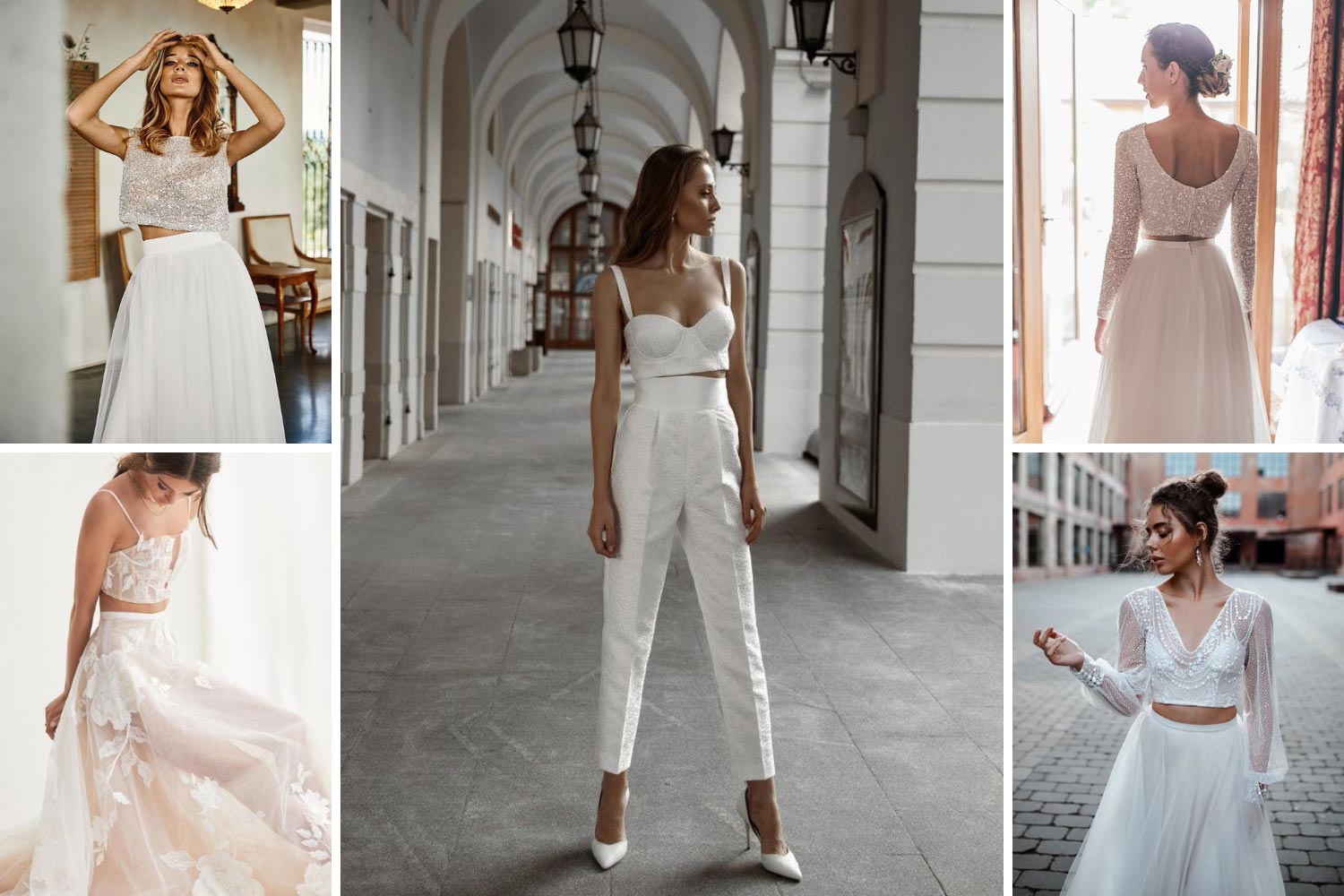 Костюм невесты на свадьбу: брюки, длинная юбка идеи 