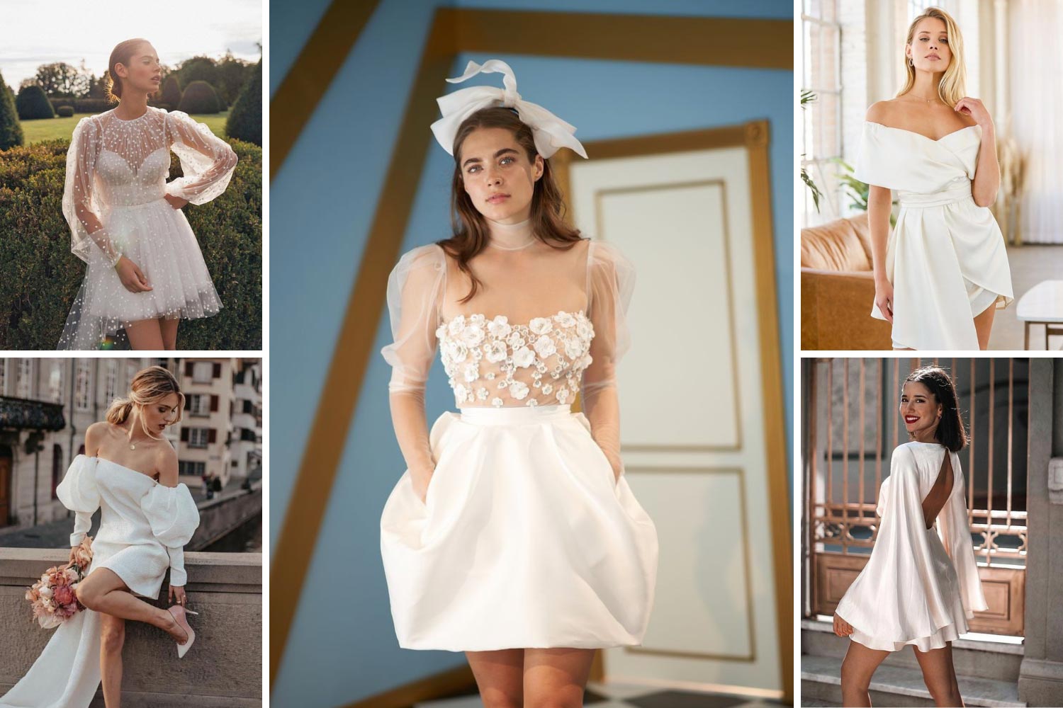 Короткое свадебное платье 2023 фото