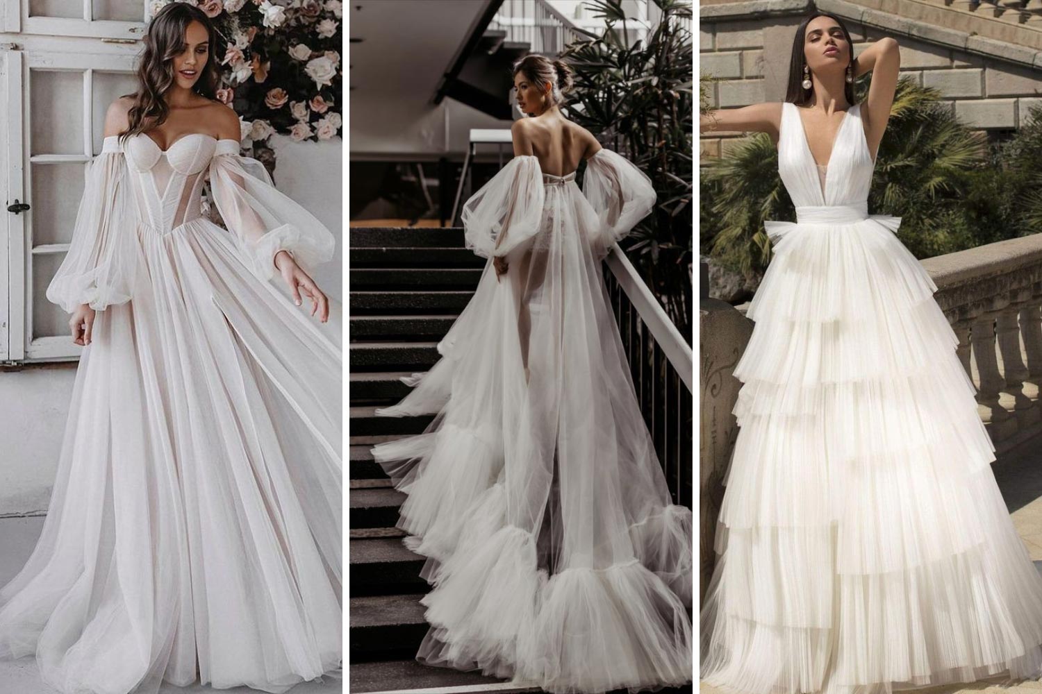 Пышные свадебные платья из тюля фото