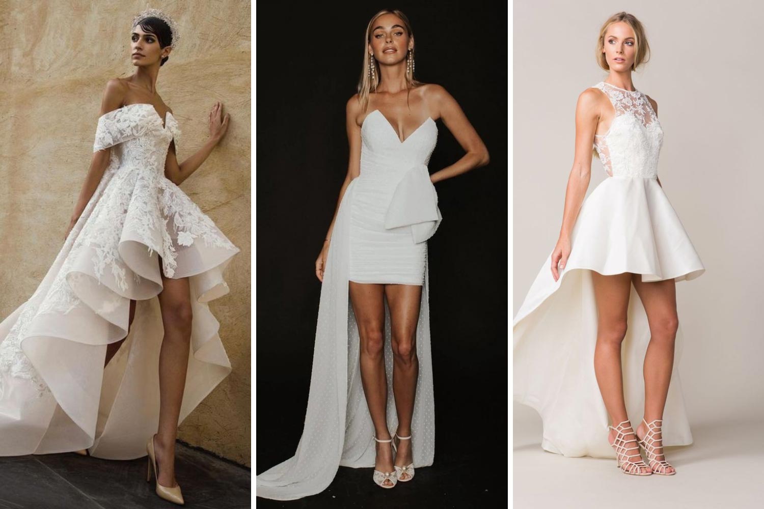 Образ с подолом мини-макси для невесты идеи 