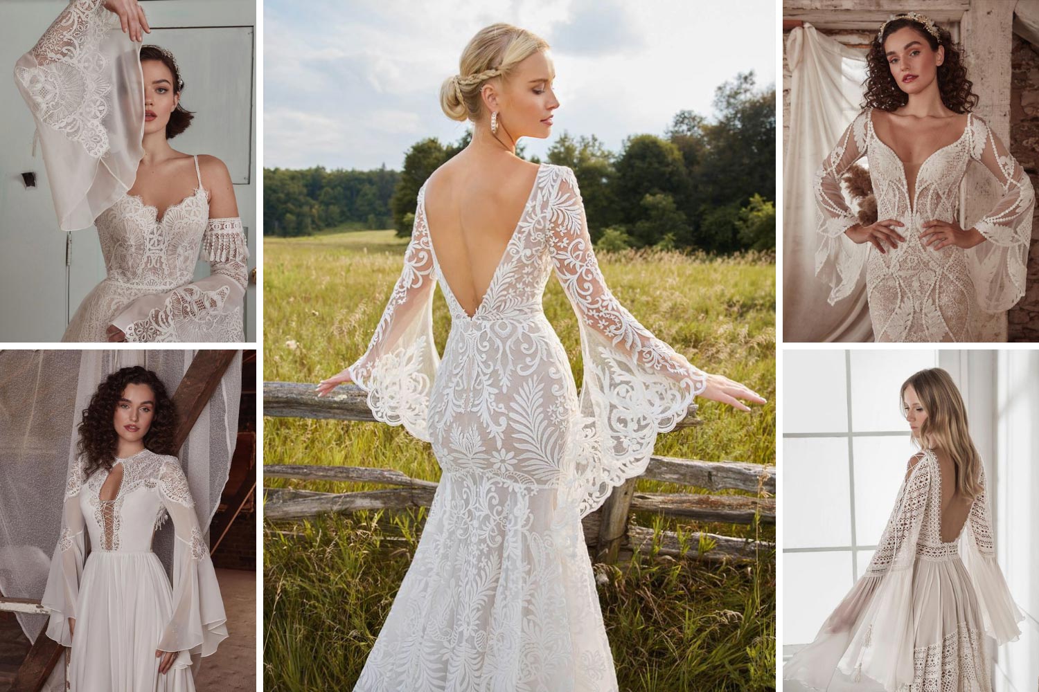 Подвенечное платье с рукавом-клеш фото