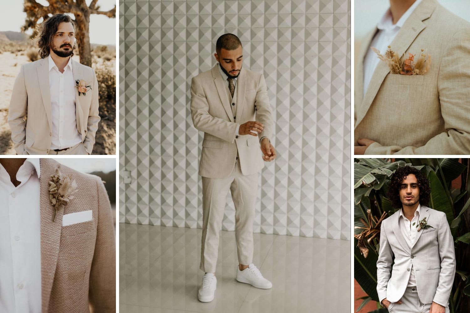 Весільні костюми в пісочних відтінках фото