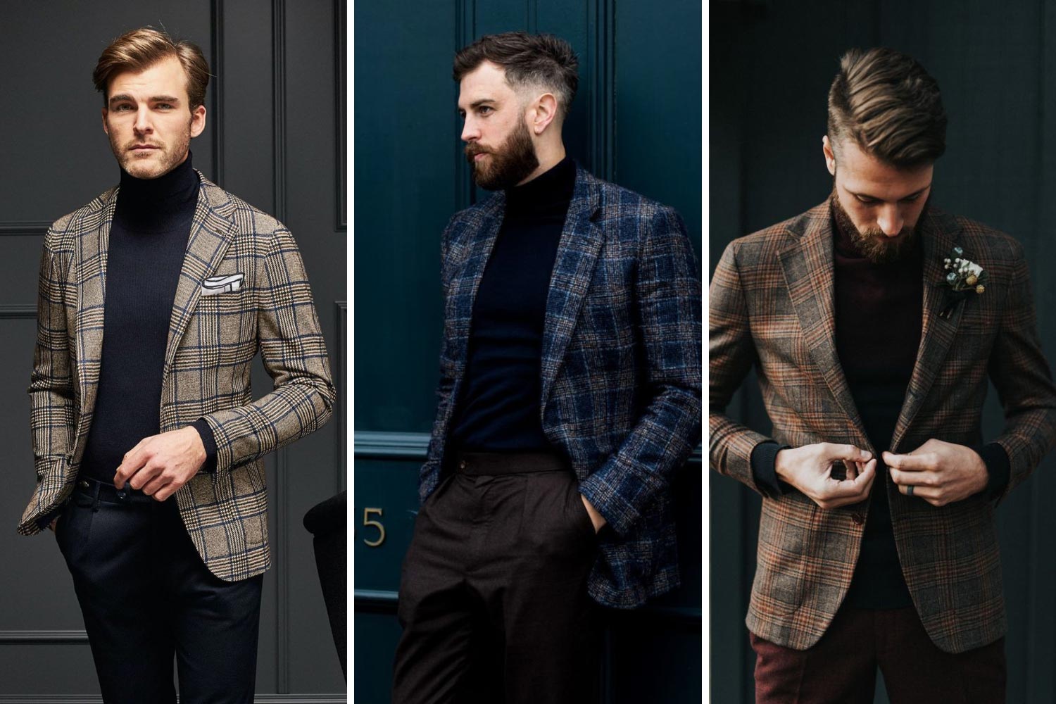 Картатий піджак, вінтажний образ нареченого фото