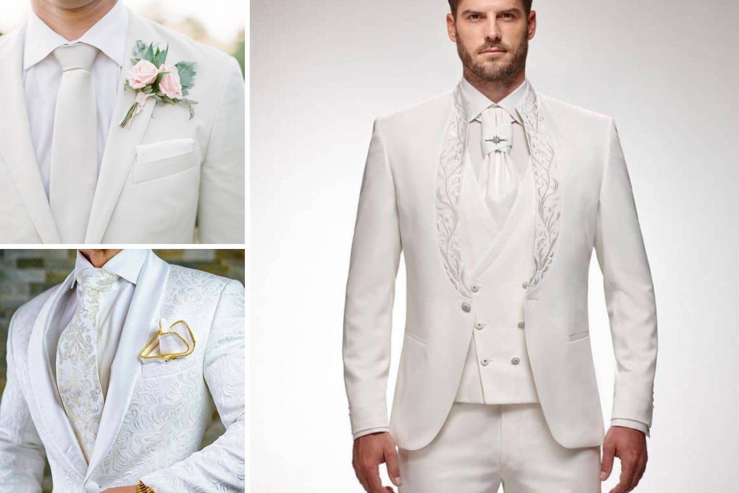 Білий костюм нареченого фото
