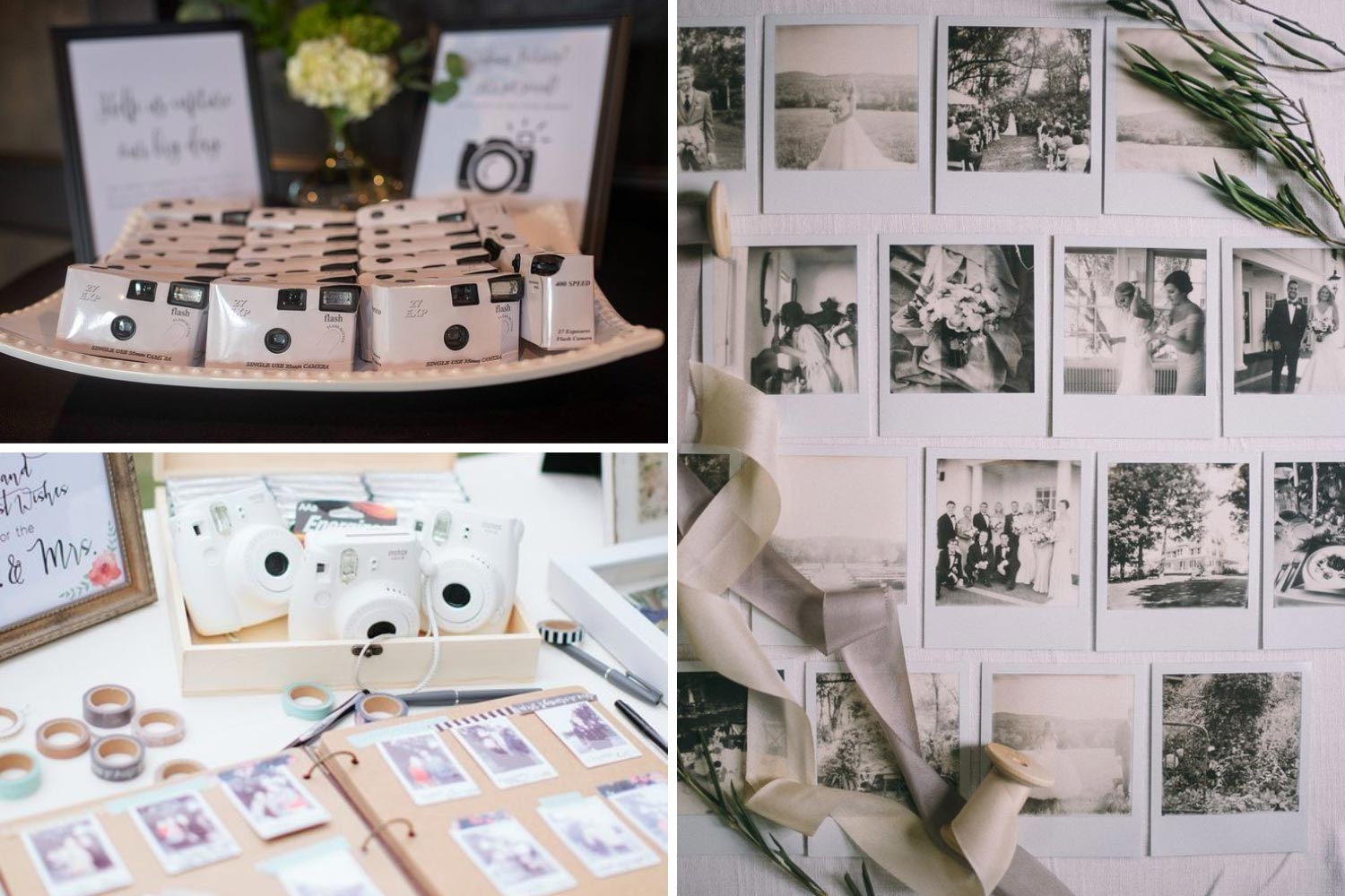 Камери полароїд, плівкові фотоапарати на весілля ідеї