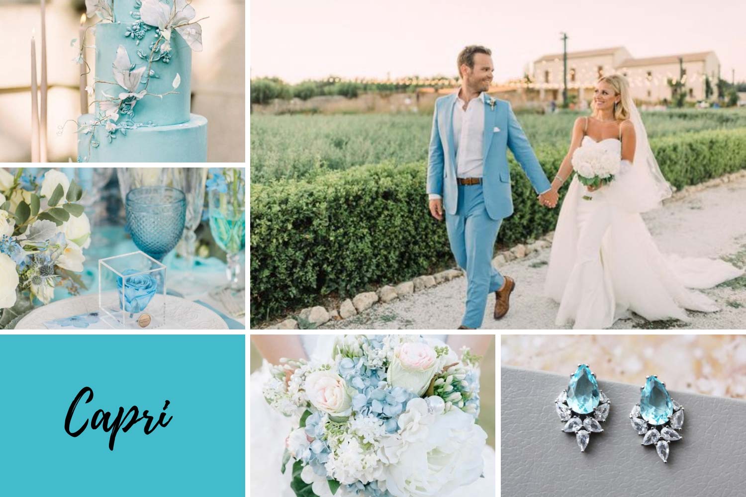 Лазурне весілля Capri: костюм молодого фото, ідеї декору