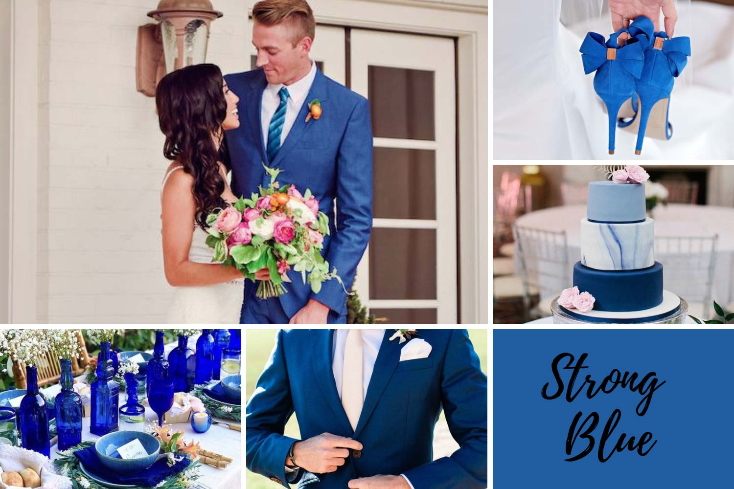 Синє весілля Strong Blue: синій весільний торт, туфлі нареченої фото