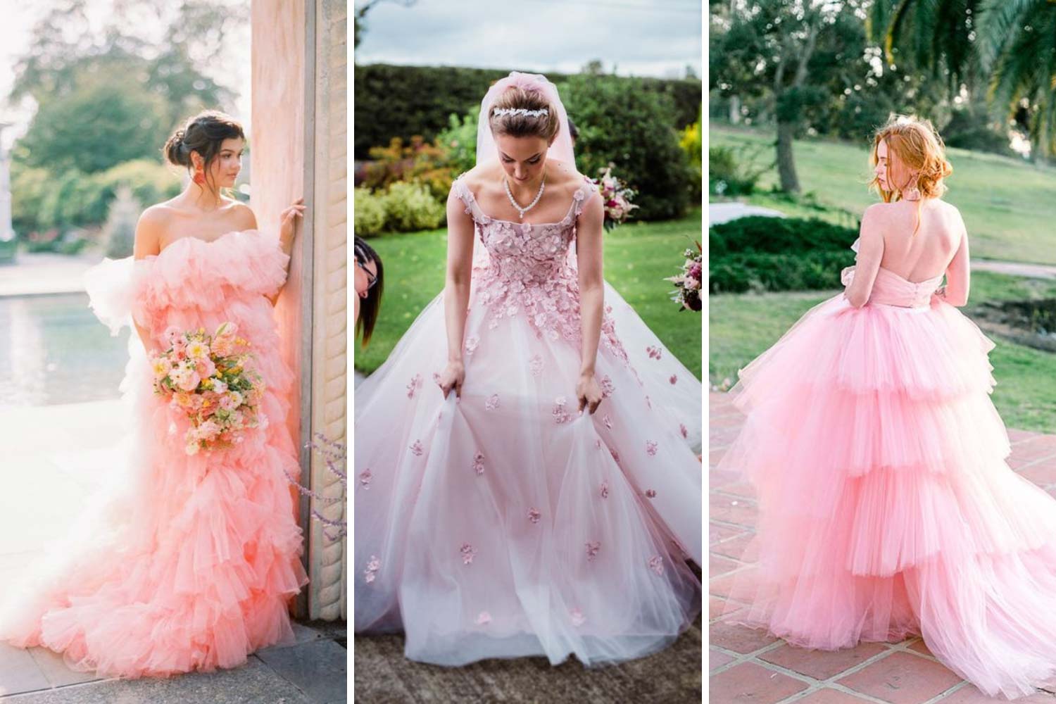 Рожеві весільні сукні в стилі Барбі 2024 фото