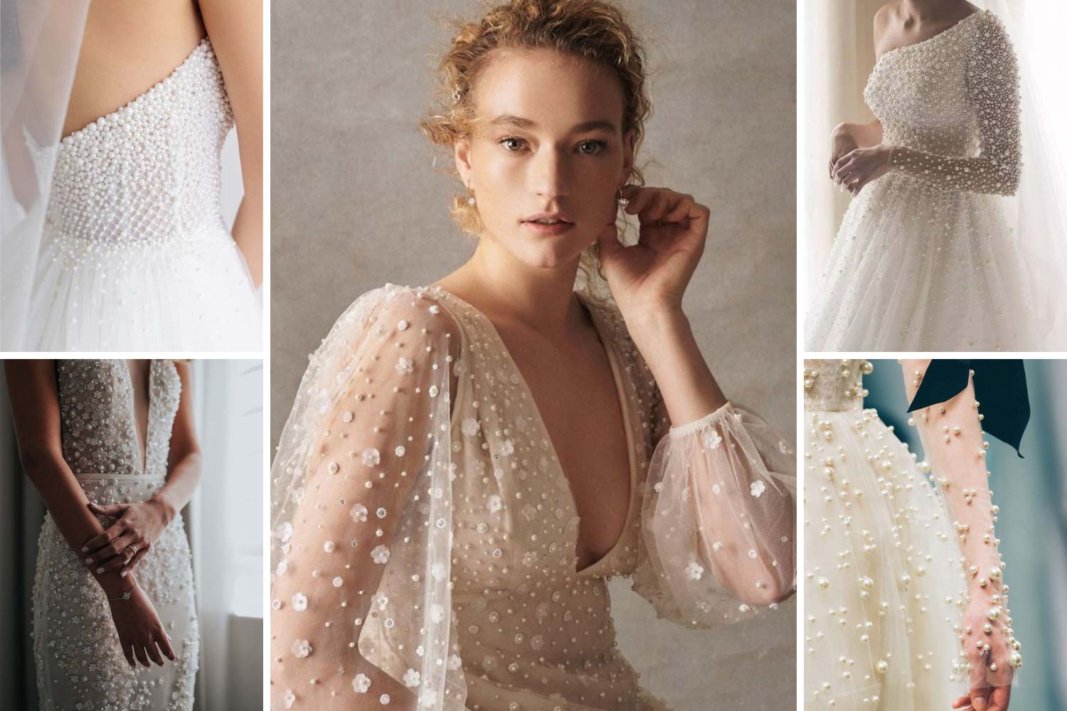 Весільні сукні з перлами фото