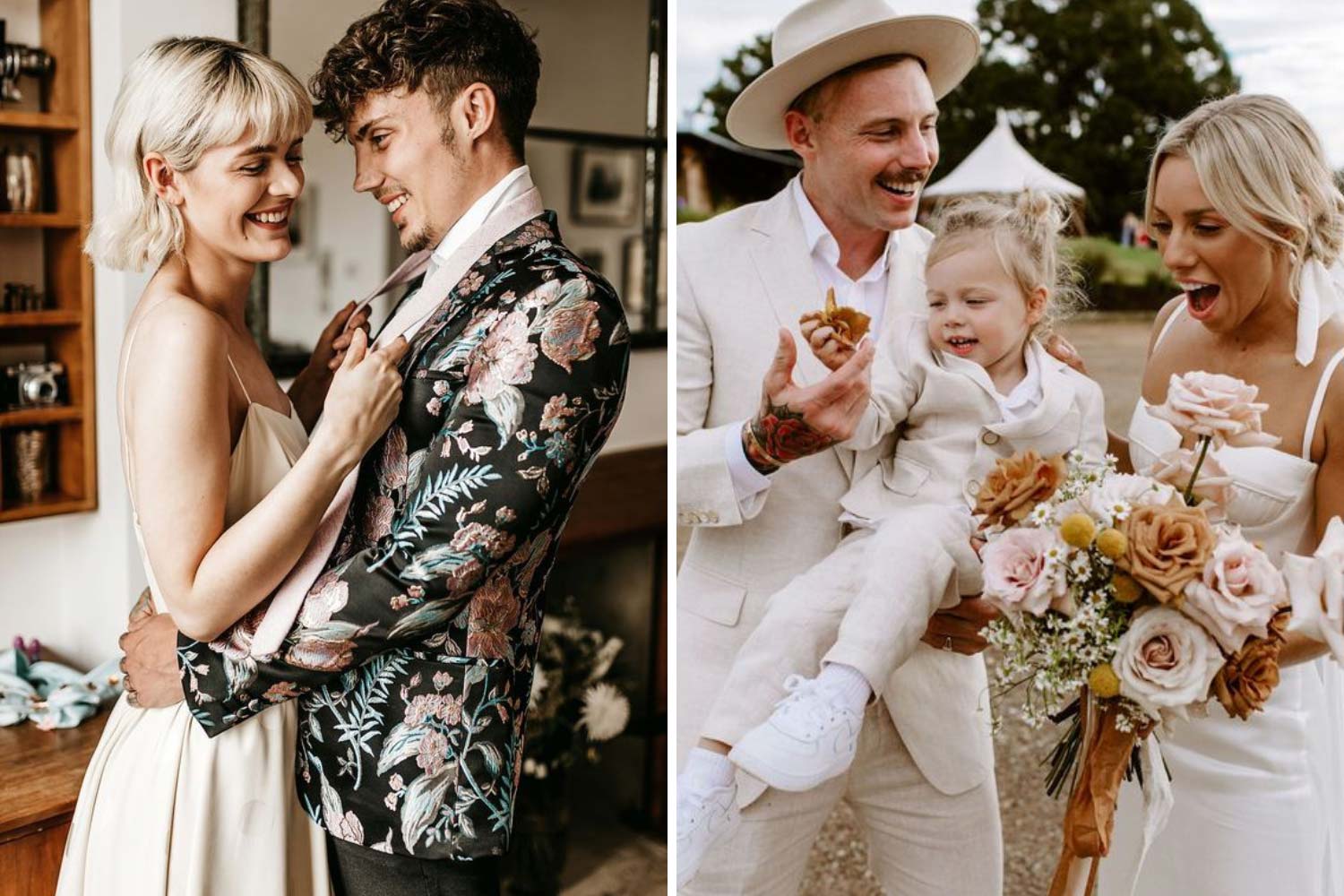 Модний костюм на весілля 2024 року: білий образ, з квітами фото