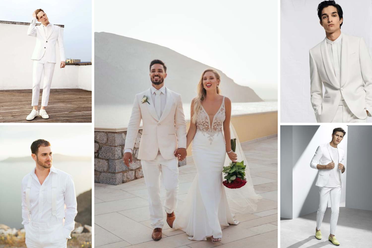Білий костюм нареченого 2024 фото