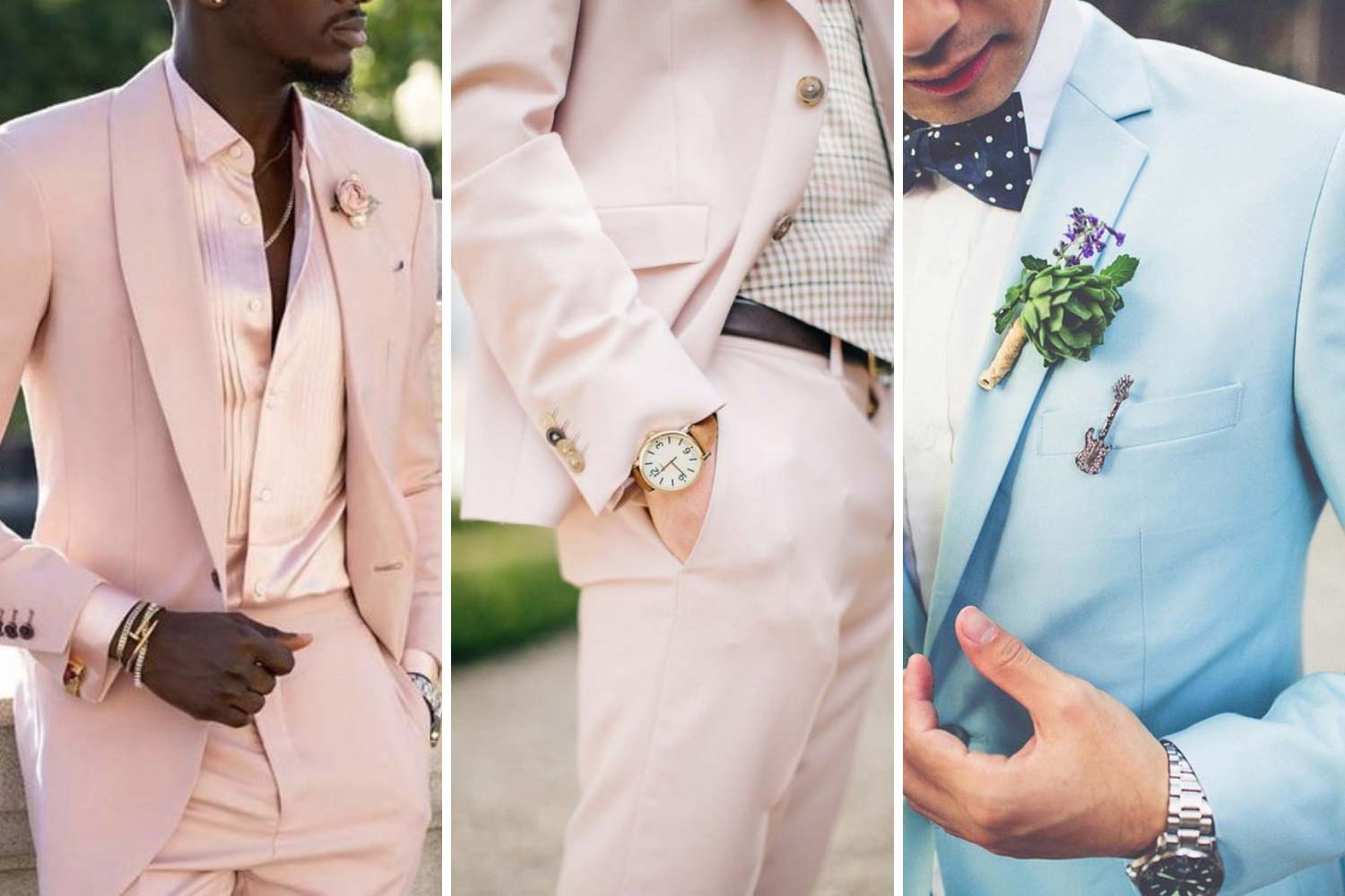 Чоловічий весільний костюм у пастельних тонах