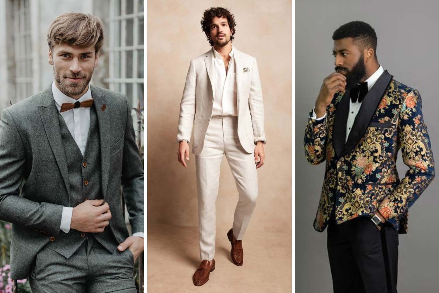 Костюм для нареченого з твіду, льону, жакарду фото