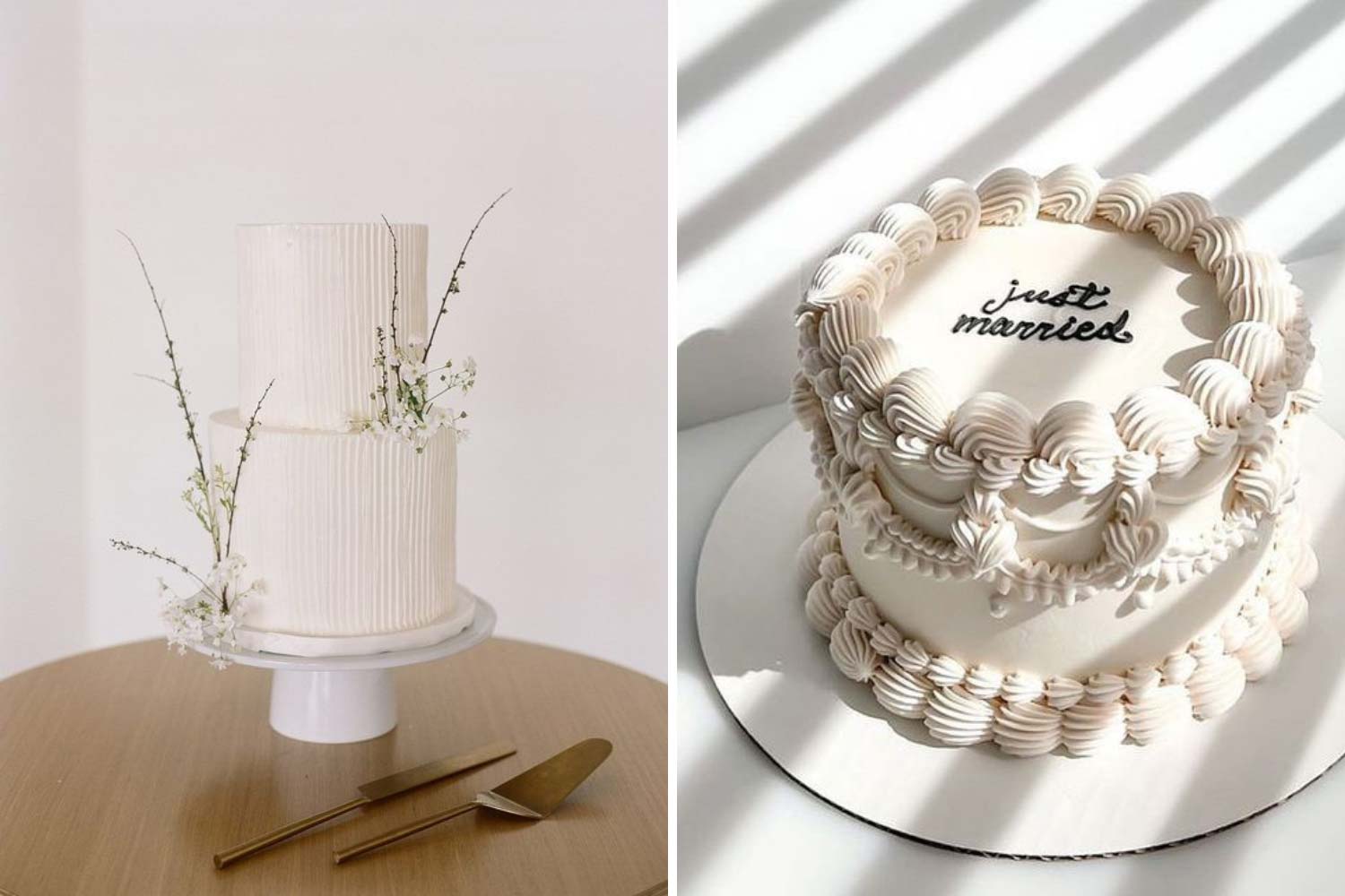 Стильний торт на весілля 2024 року: текстурний, з кантом з крему фото