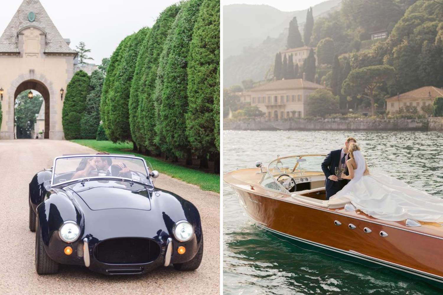 Наречені в машині, на катері фото