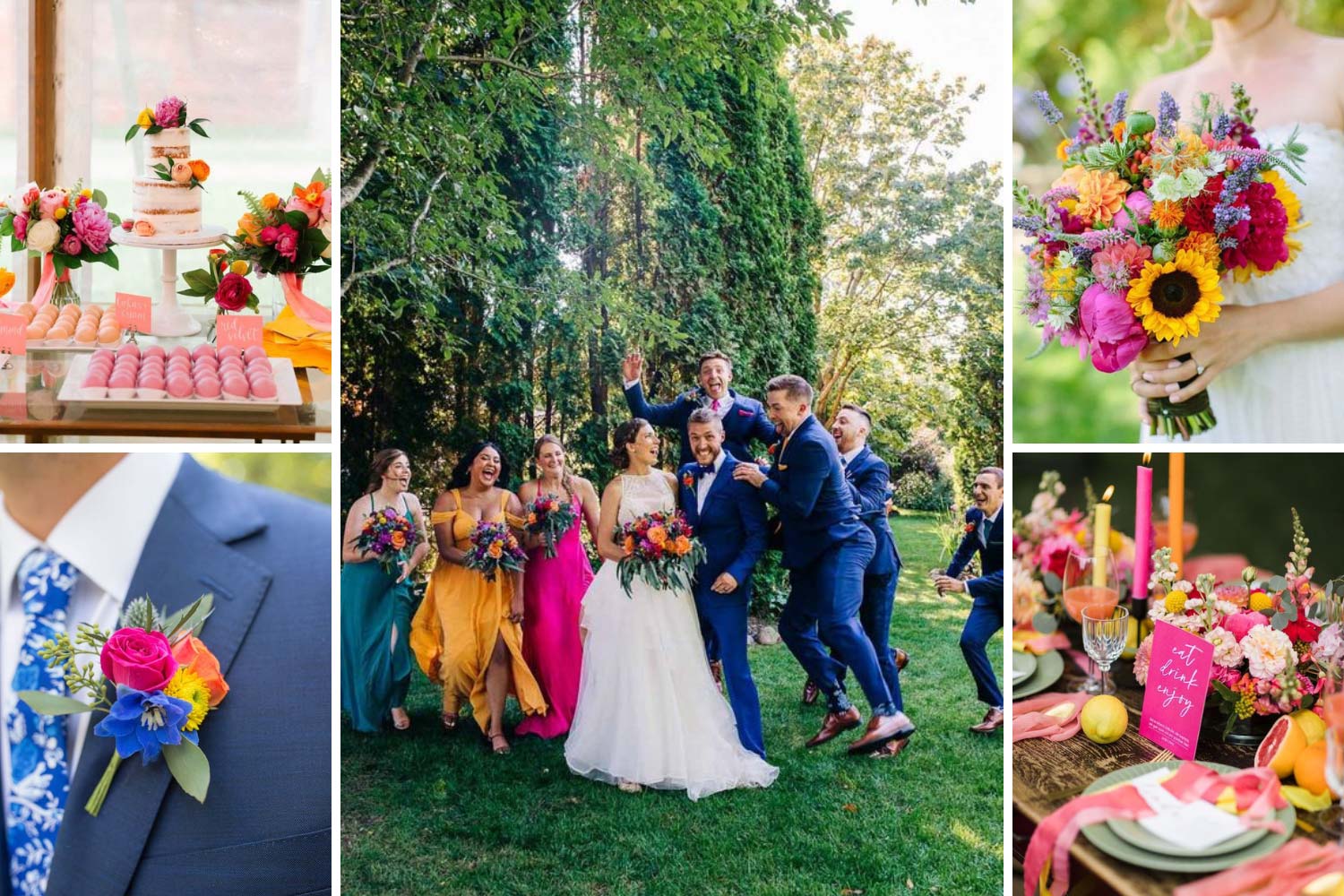 Різнокольорове, яскраве весілля фото