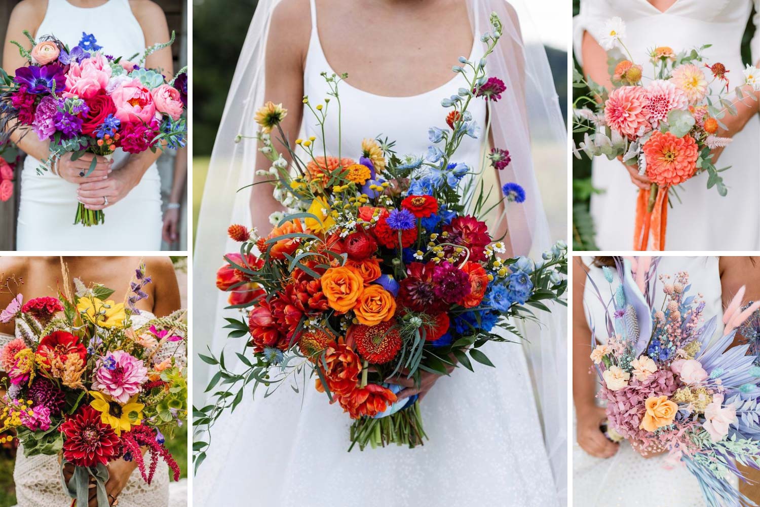 Свадебный букет в ярких тонах идеи