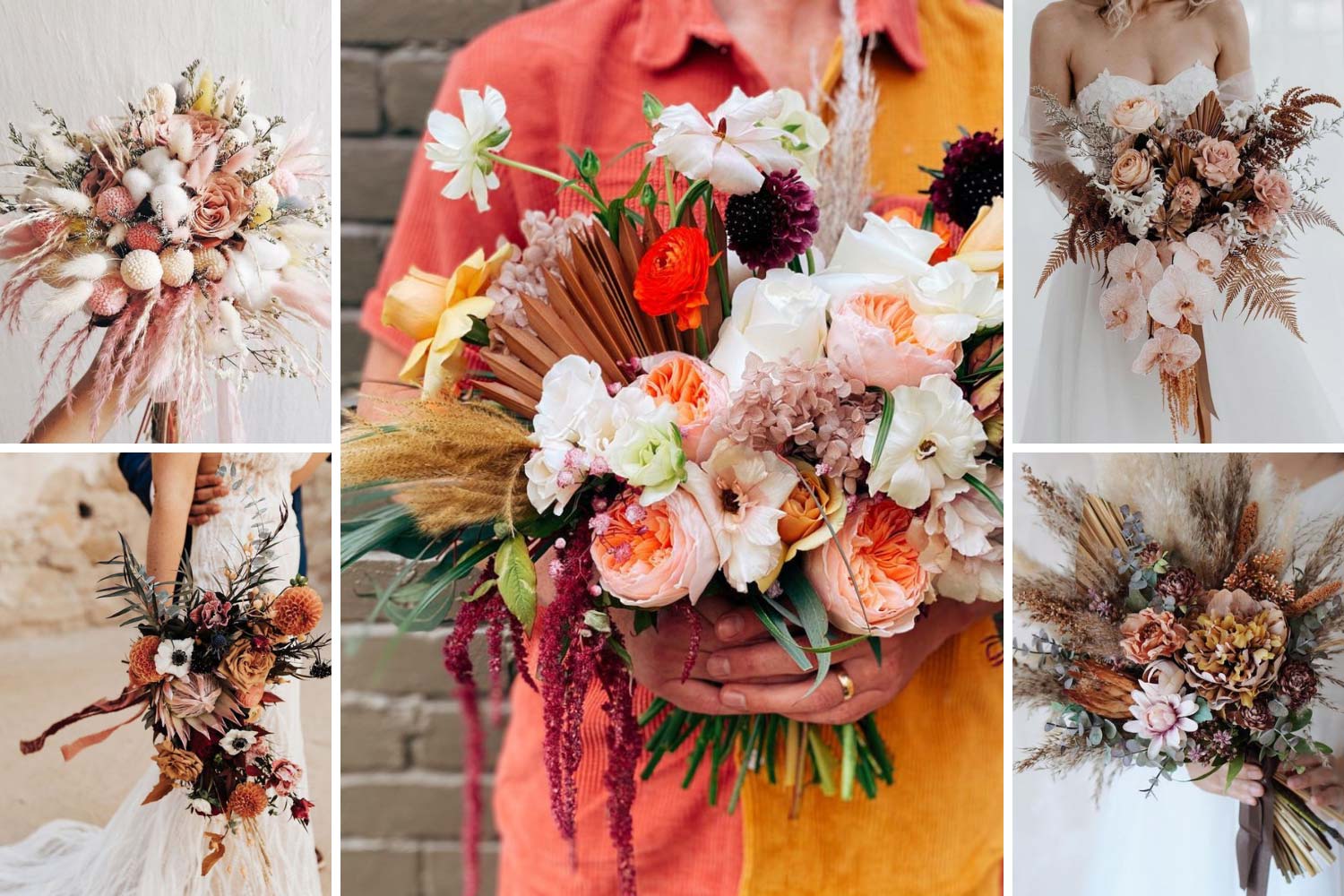 Флористика на свадьбу с добавлением сухоцветов фото